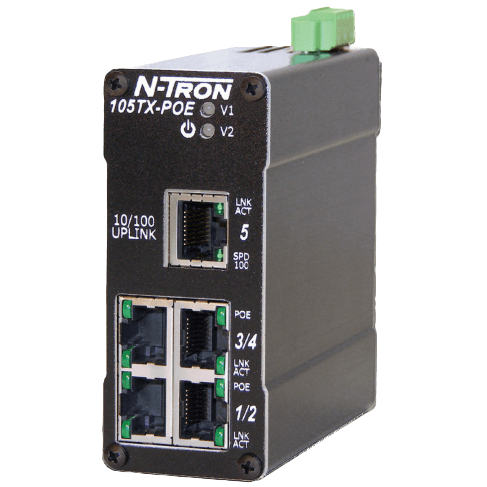 Red Lion Industrial Ethernet Switch, 105TX-POE